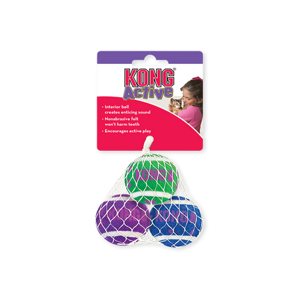 Jouet pour chats 3 Active tennis balls with bells KONG