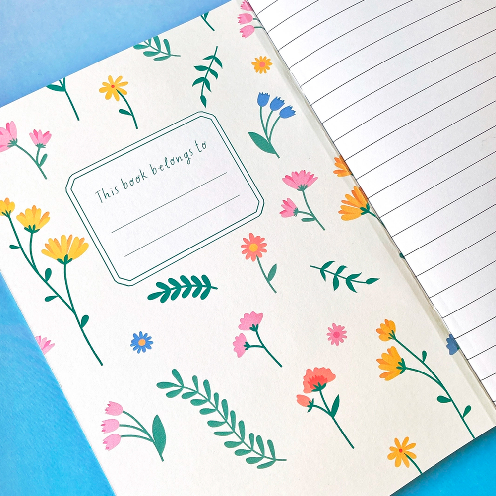 miniature Carnet A5 Wildflower sur papier recyclé, fond crème intérieur