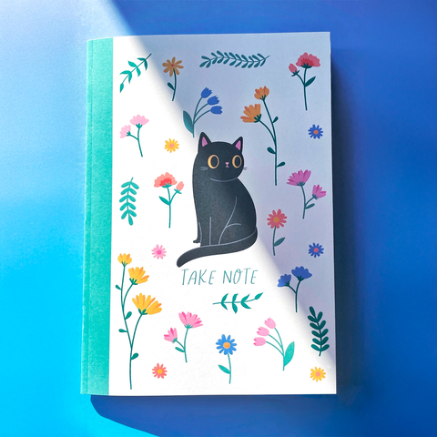 Carnet A5 Wildflower sur papier recyclé, fond crème
