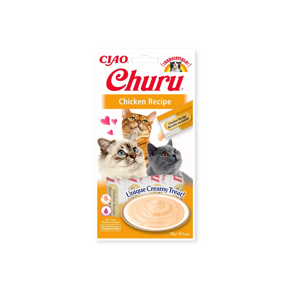 miniature Friandise pour chats Churu Purée poulet Inaba face avant