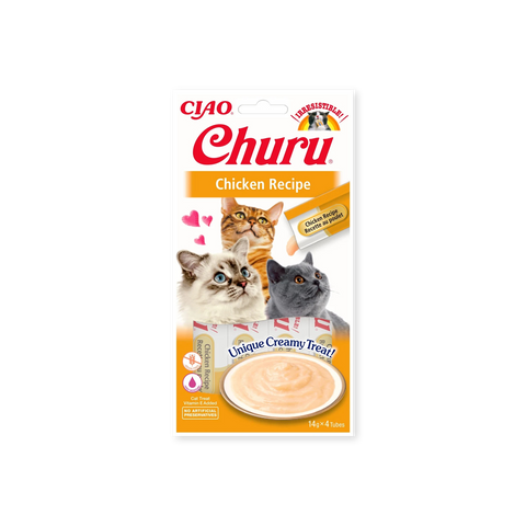 Friandise pour chats Churu Purée poulet Inaba face avant