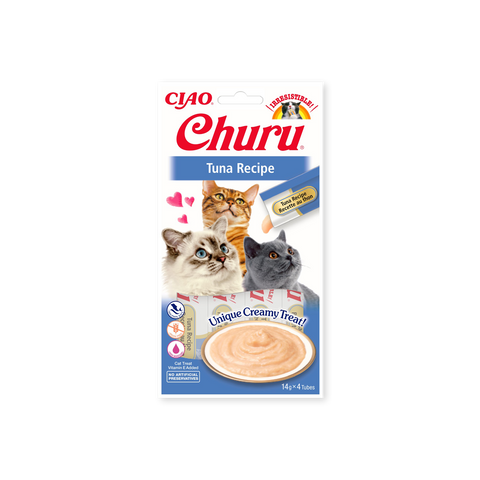 Friandise pour chats Churu Purée thon Inaba face avant