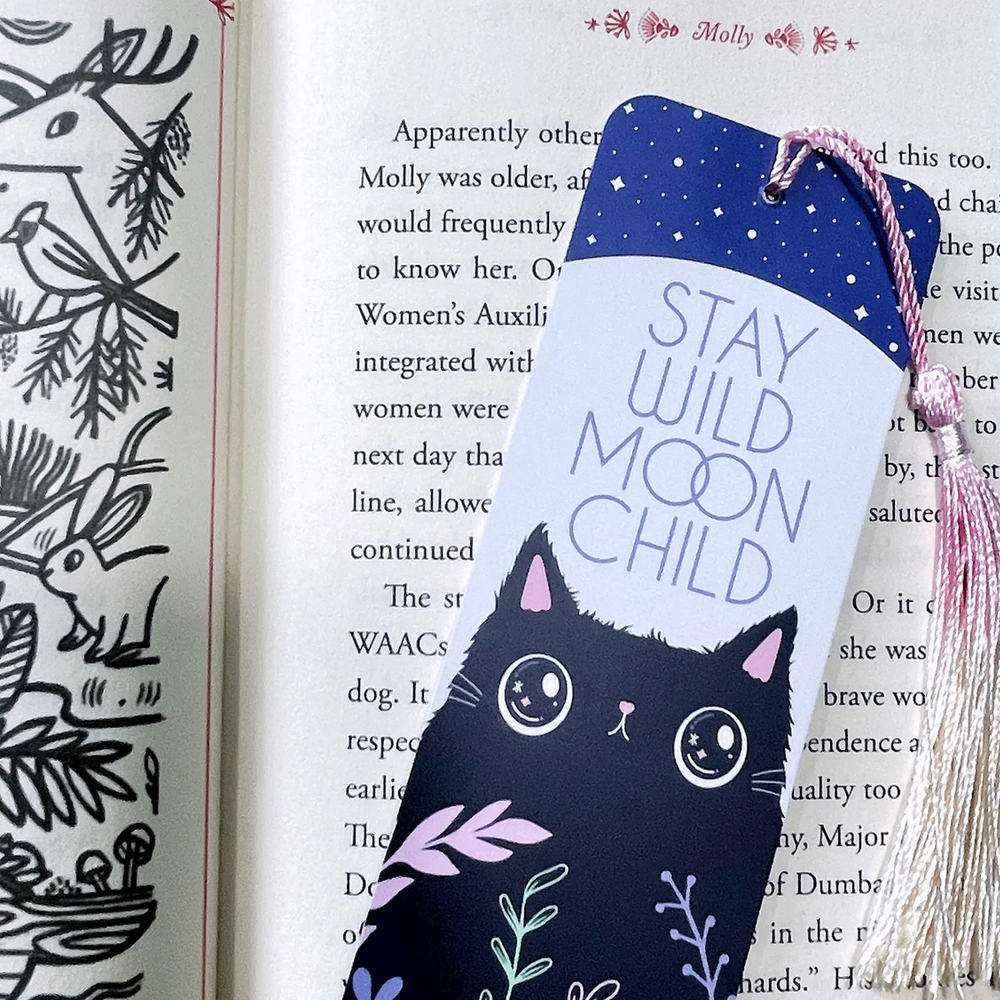 miniature Marque-page Stay Wild Moon Child avec pompon ombré