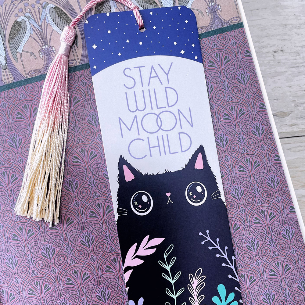 miniature Marque-page Stay Wild Moon Child avec pompon ombré détails recto