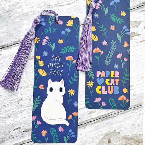 Marque-page Wildflower Cat paper cat club inscription